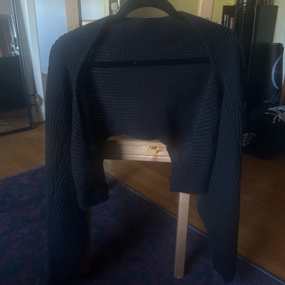 Black Knit Cropped Sweater
